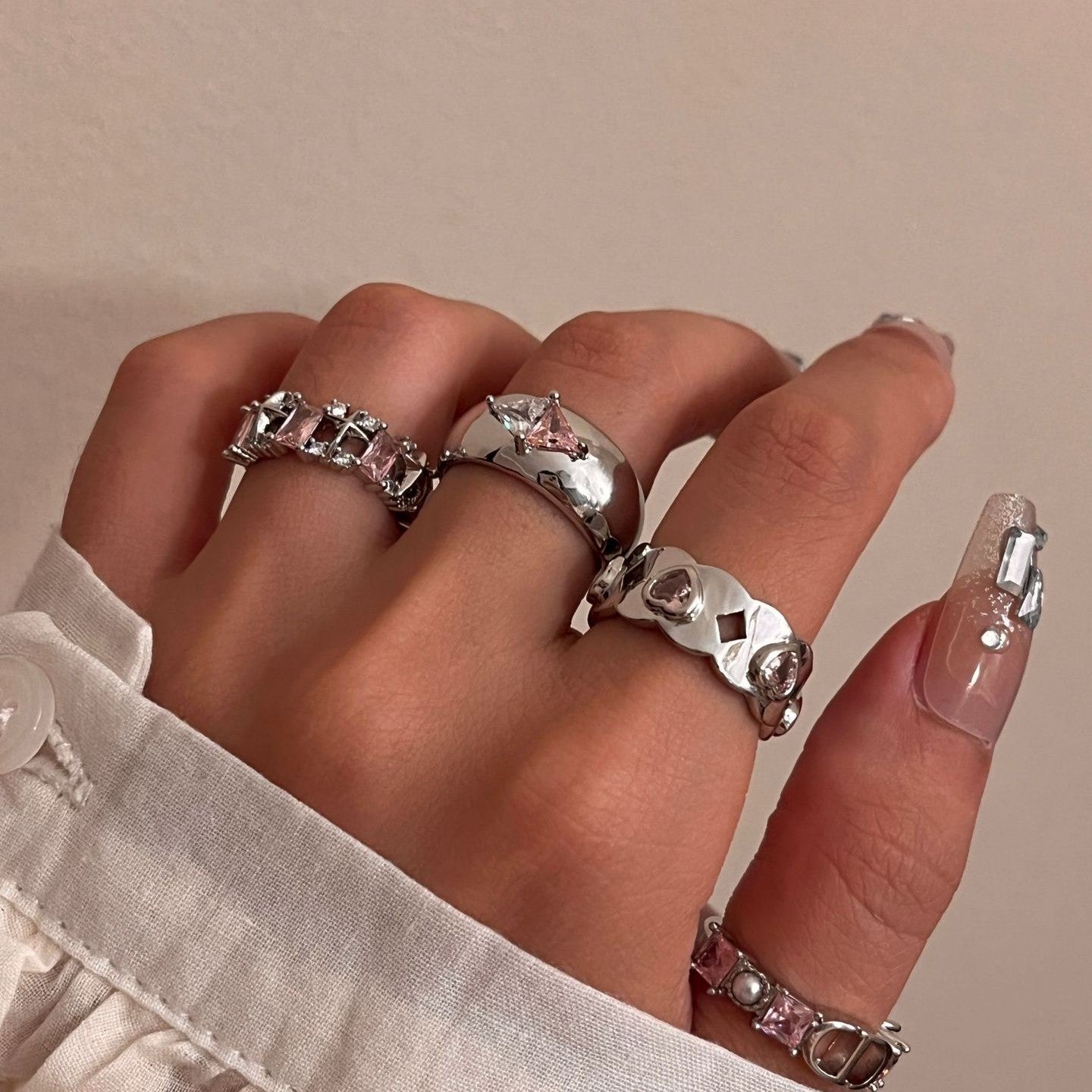 Anillo Love Heart Estrellas de Ocho Puntas Traje