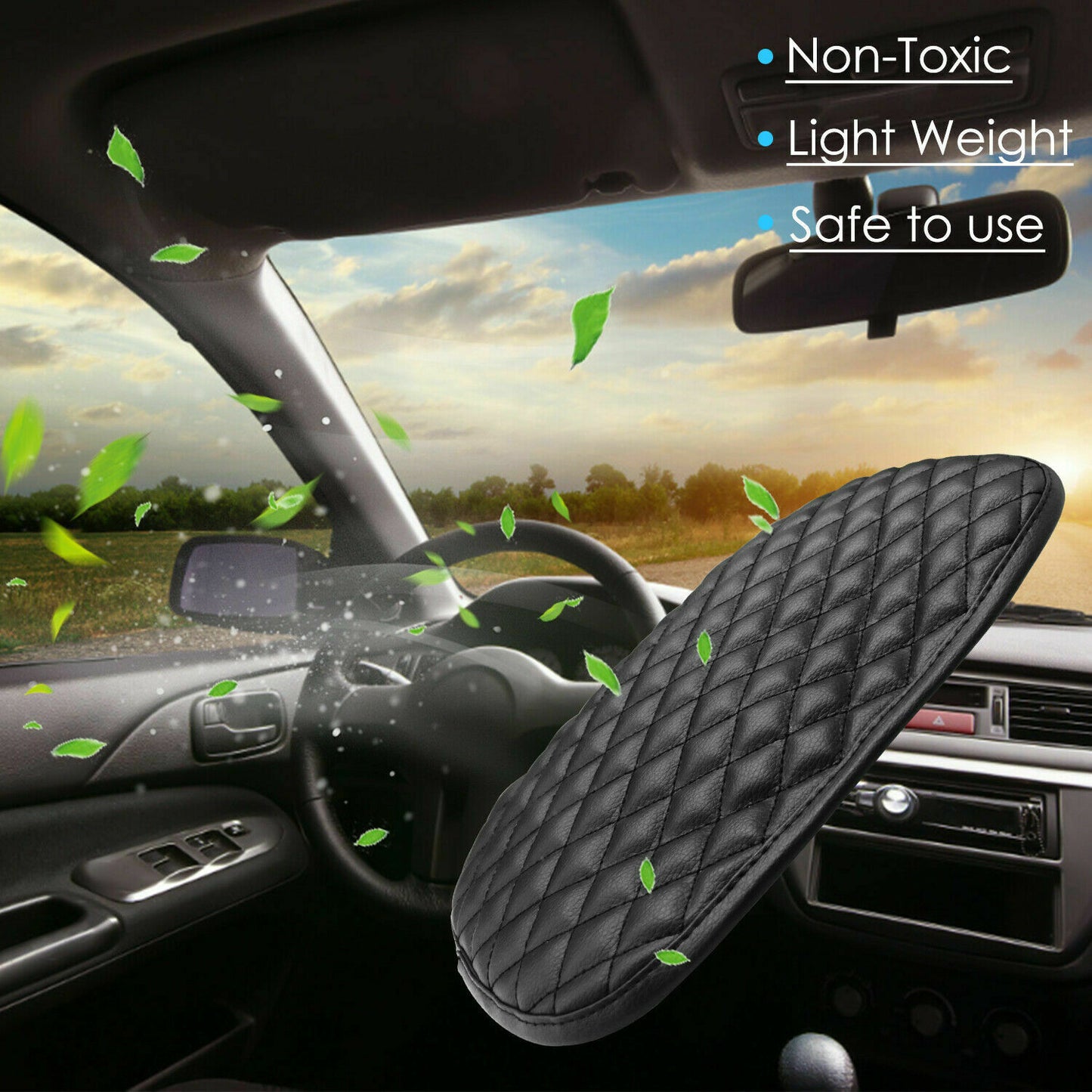 Funda de cojín Universal para reposabrazos de consola central de coche, Protector de almohadilla de cuero PU