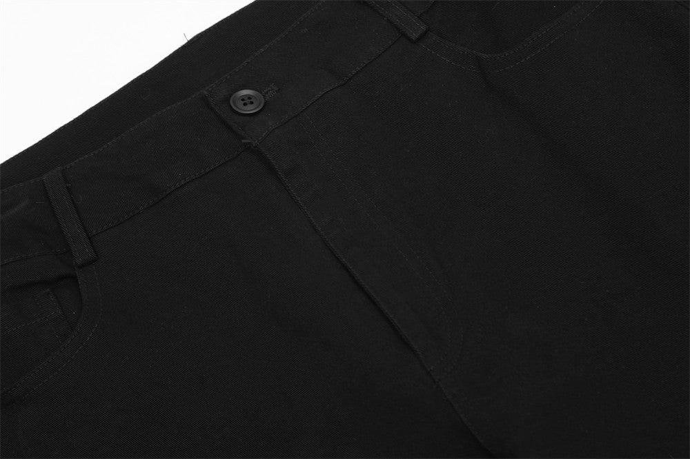 Solid Color Simple Bootcut Casual Trousers For Men