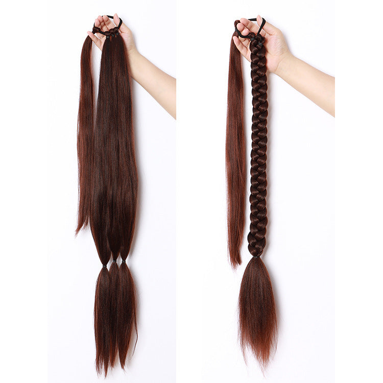 Perruque d'extension de cheveux enroulés, queue de cheval pour femme