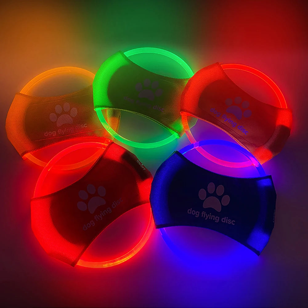 Chien disques volants lumière LED lumineuse entraînement lumineux jouets interactifs jeu disques volants chien jouet accessoires pour chien produits pour animaux de compagnie