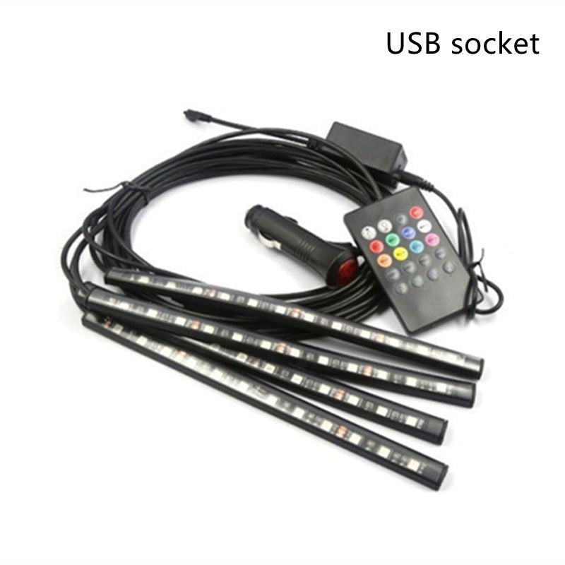 Modificación interior del coche de la luz del ritmo de la música del control de voz del USB