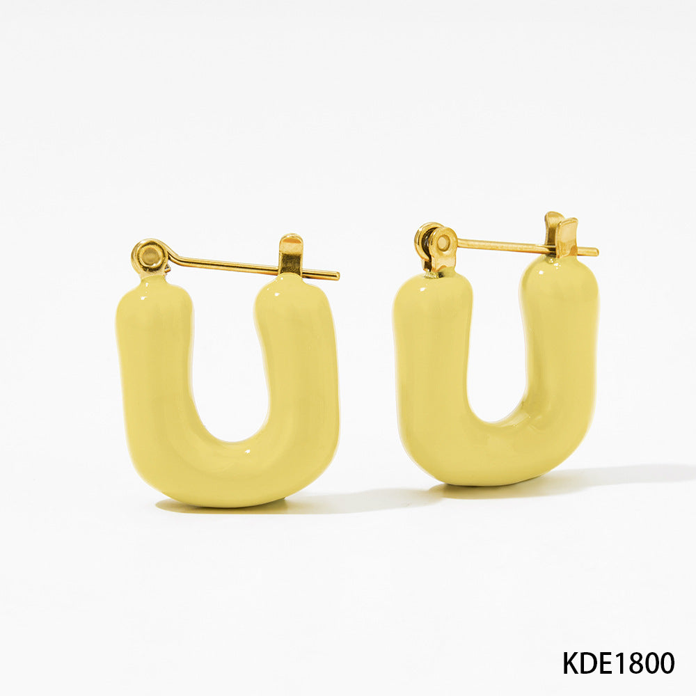 Girly Style Stainless Steel Alphabet Letter Earrings