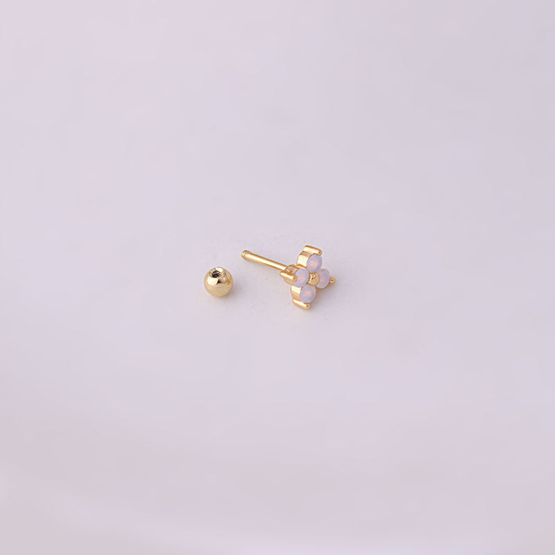 Titanium Steel Thin Rod Protein Color Zircon Ear Bone Stud