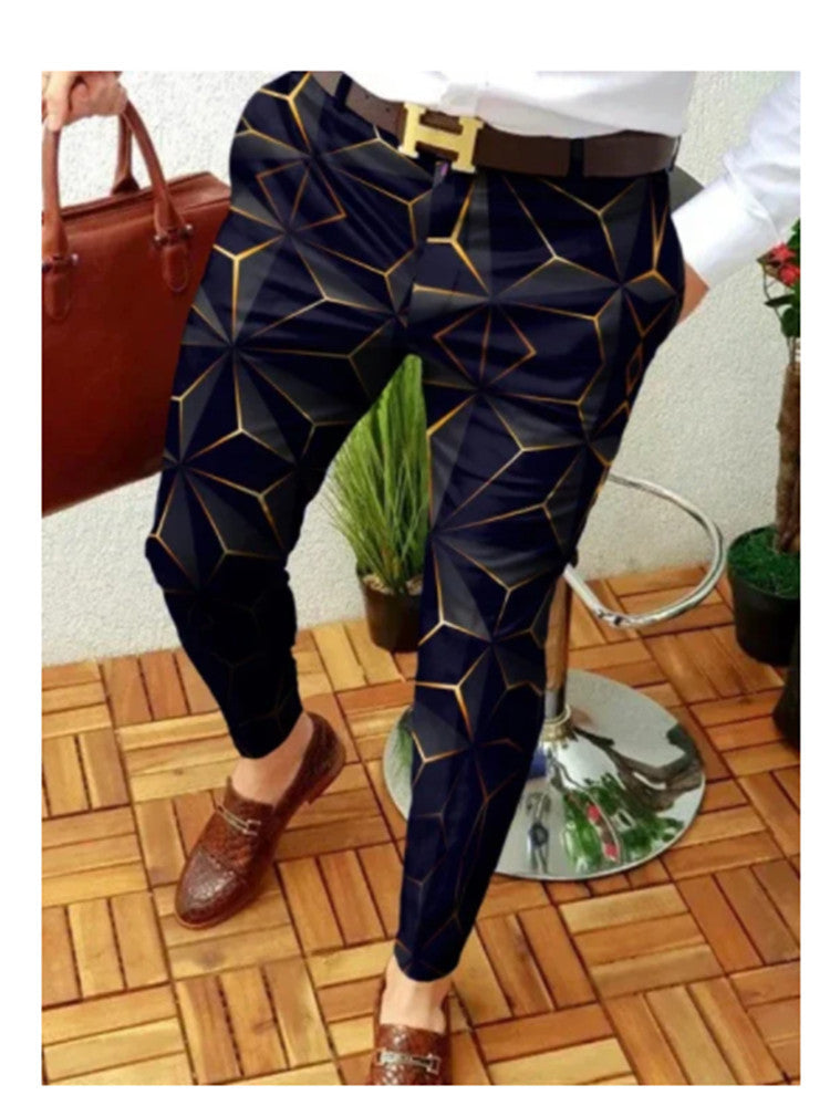 Pantalones con estampado de cuadros de moda para hombre