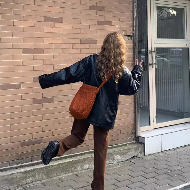 Autumn And Winter Fur Large-capacity Bucket Shoulder Bag