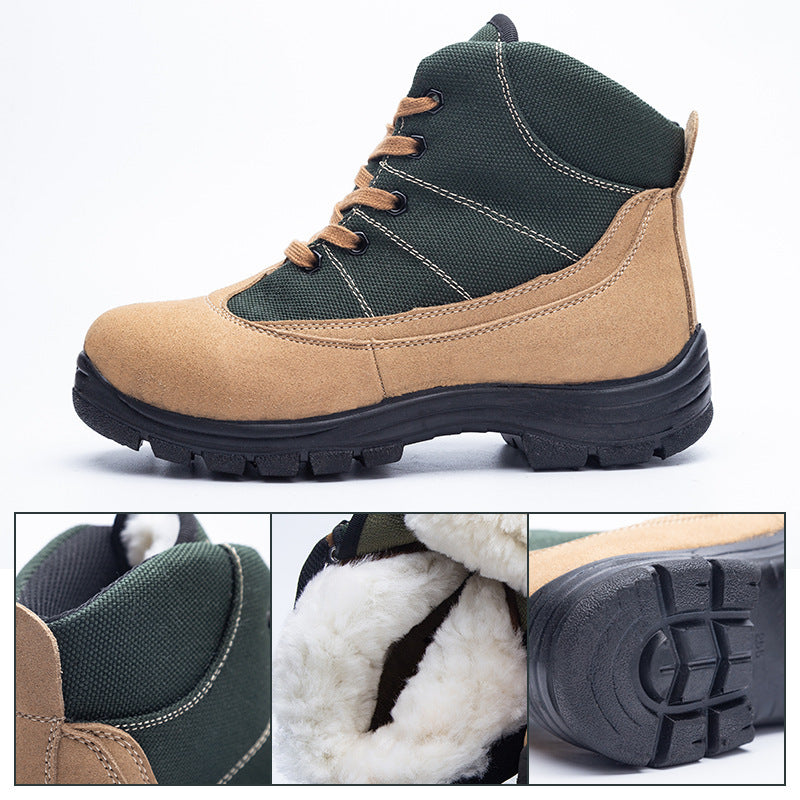 Bottes en laine pour hommes, doublure polaire, fourrure épaisse
