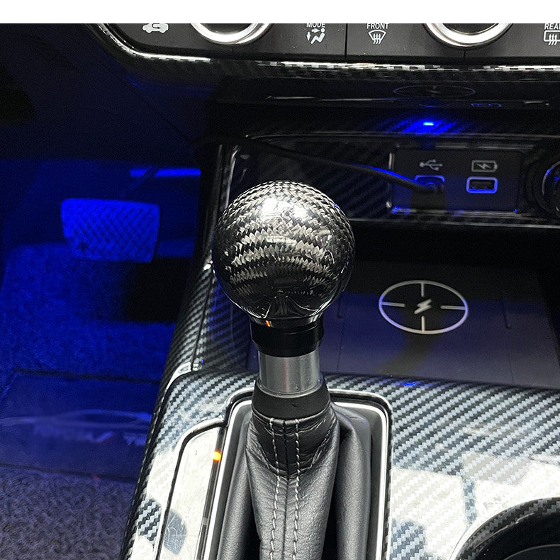 Levier de vitesse en Fiber de carbone, pièce de Modification de tête de poignée de vitesse automatique