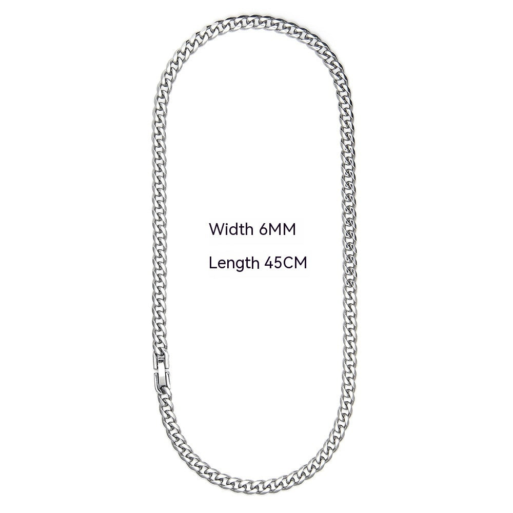 Collier en acier titane résistant à la lumière avec chaîne à maillons cubains