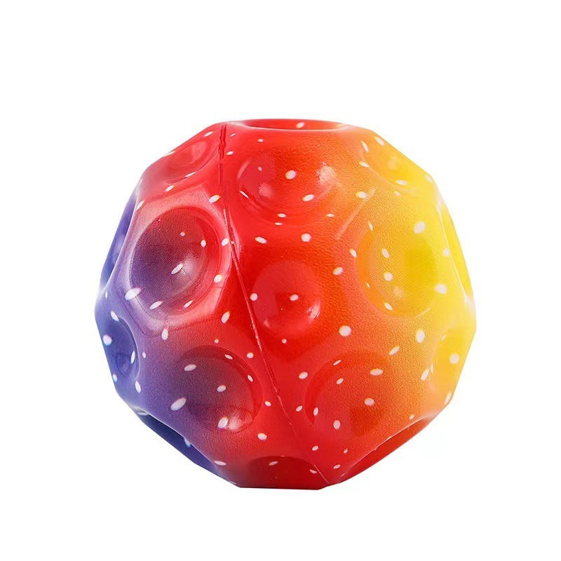 Boule à trous colorée, balle souple et rebondissante, Anti-chute, en forme de lune, poreuse, jouets d'intérieur pour enfants, balle élastique de conception ergonomique