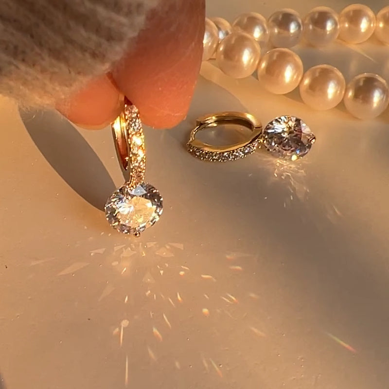 Clip d'oreille en diamant intelligent et simple, mode classique