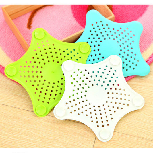 Filtre de vidange d'évier en forme d'étoile de mer en Silicone, 3 pièces, bouchon attrape-cheveux, trou de vidange, filtre pour salle de bains, cuisine, toilettes