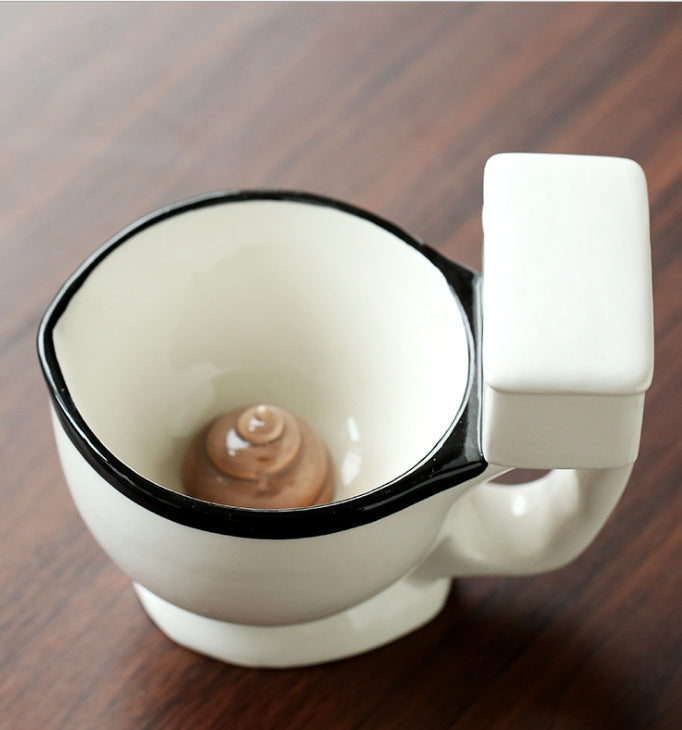 Tasse de toilette créative tasses à café en céramique avec poignée tasse à thé cadeau Gag drôle