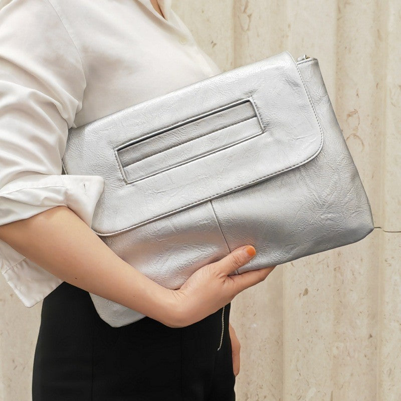 Embrague con cinturón de hombro cruzado de PU de gran capacidad