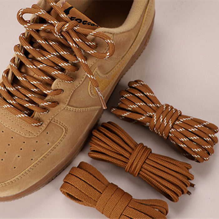 Lacets couleur blé, bottes Martin plates et rondes, chaussures unisexes, corde