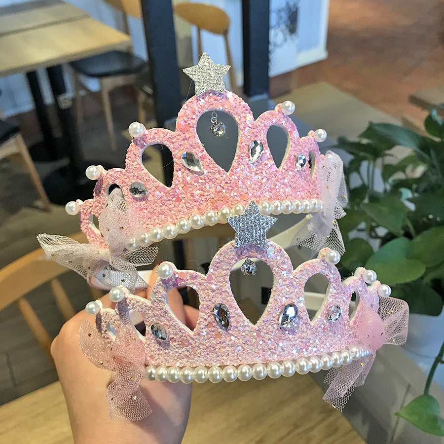 Accessoires de cheveux pour enfants, couronne en cristal à paillettes pour filles, nouvelle collection