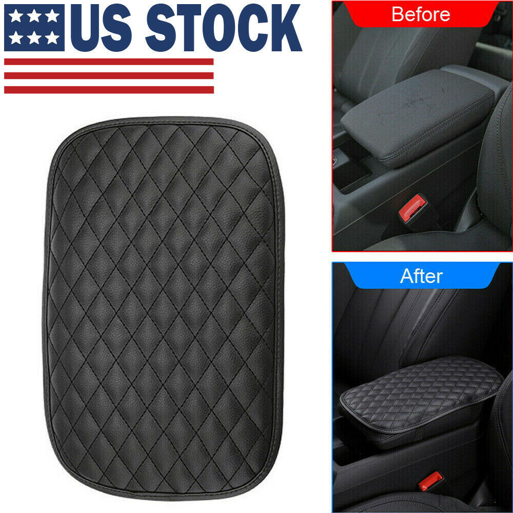 Funda de cojín Universal para reposabrazos de consola central de coche, Protector de almohadilla de cuero PU
