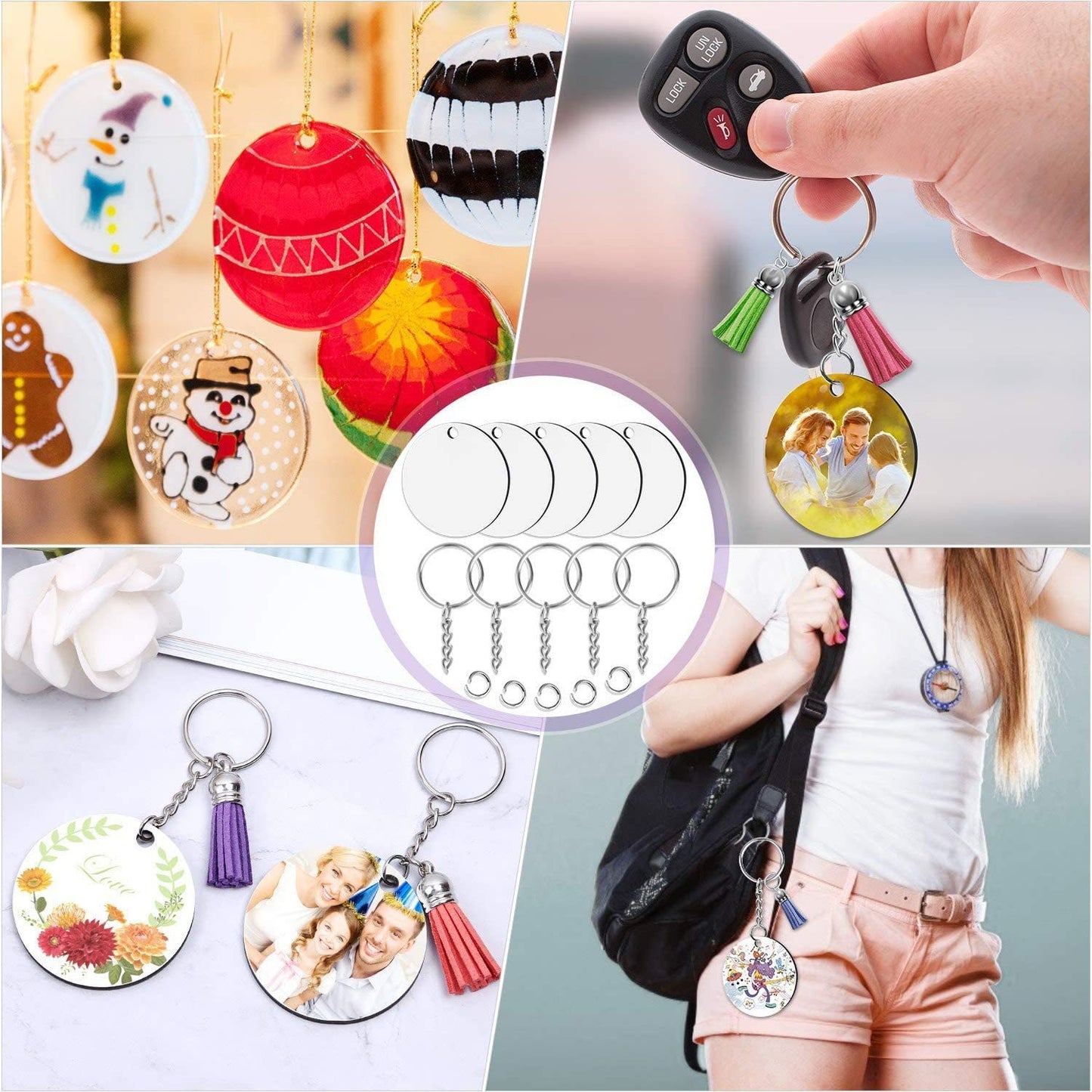 Sublimation Tassel Blank Density Plate Keychain