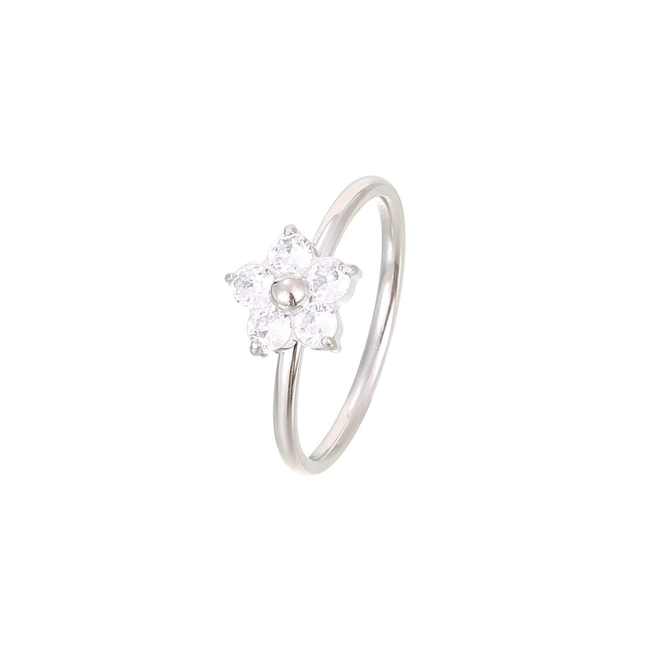 Bague Artsy de personnalité de style froid de fleur simple