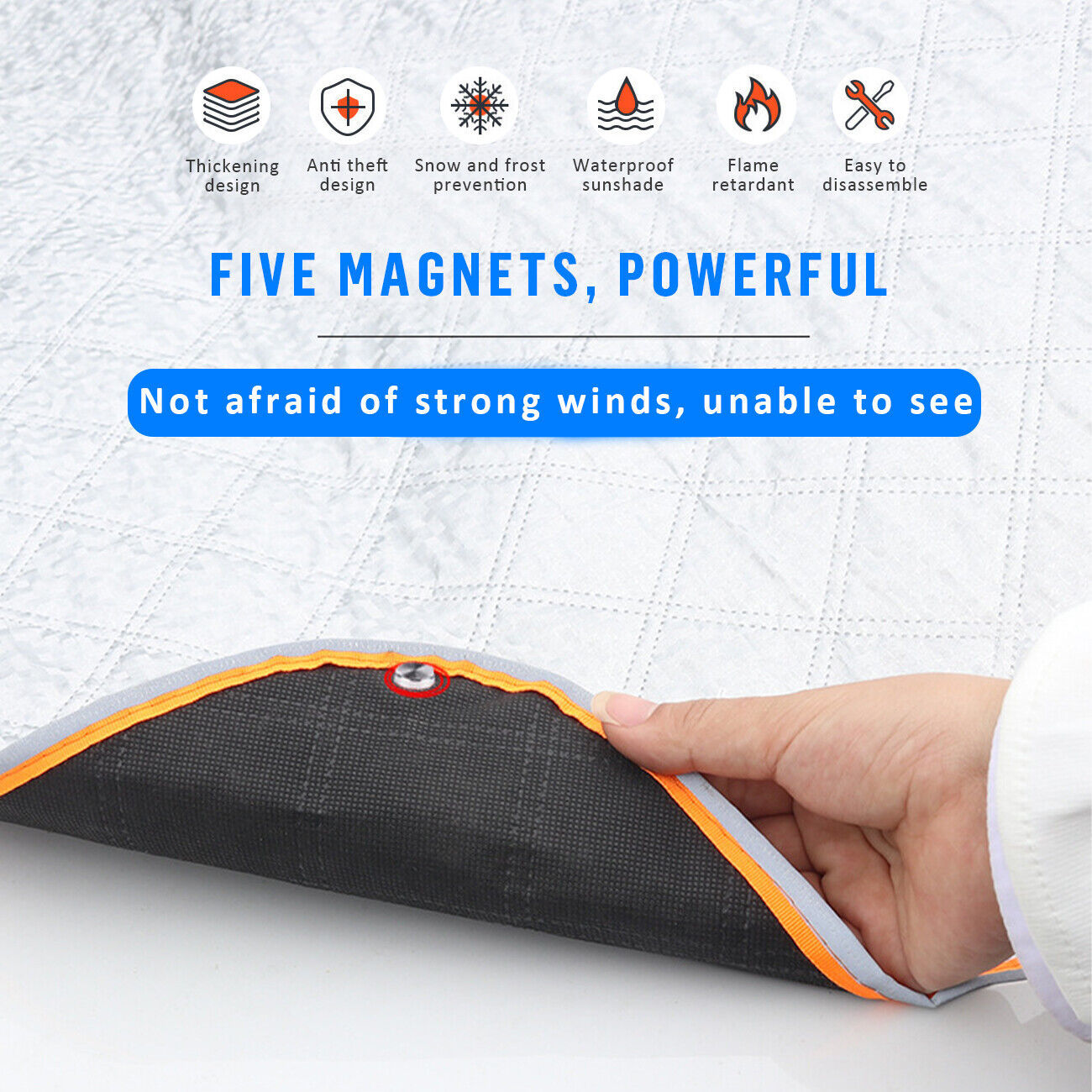 4 capas magnético coche parabrisas cubierta invierno hielo escarcha nieve protector sombrilla