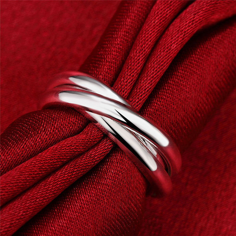 Bague créative populaire brillante à trois anneaux