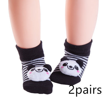 Chaussettes tridimensionnelles pour bébé, poupée animale mignonne