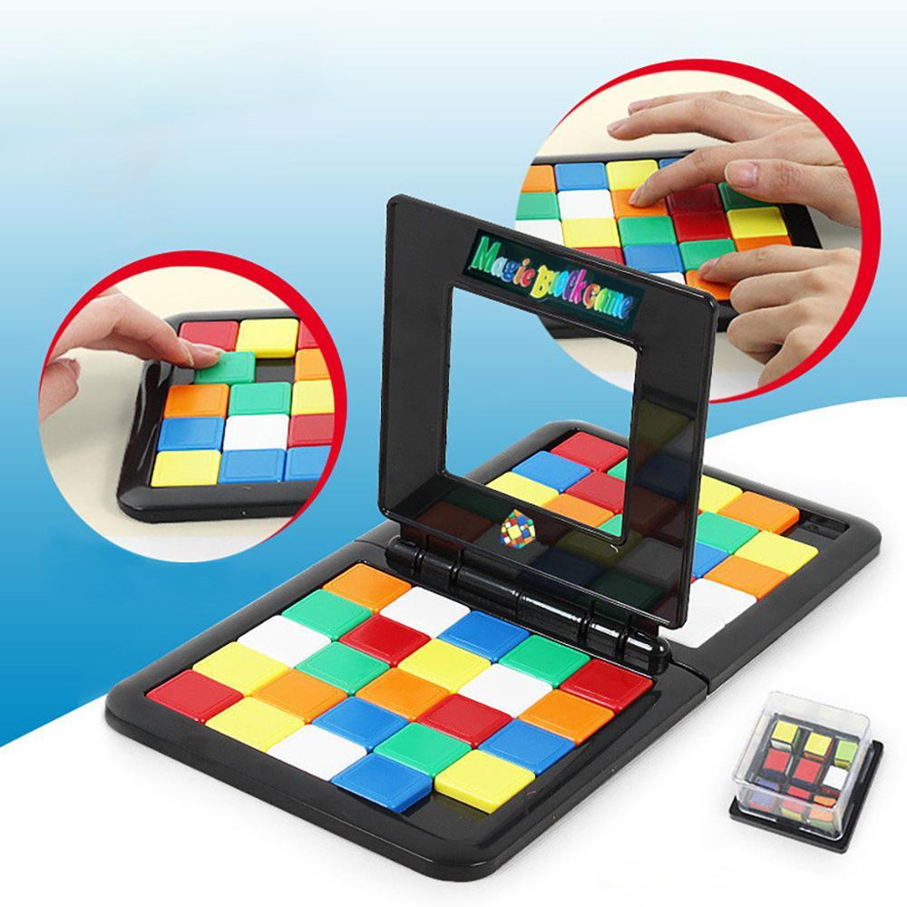 Jeu de course carré de combat de couleurs, puzzle de bureau carré Parent-enfant, jouets éducatifs d'apprentissage Anti-Stress, cadeaux pour garçons et filles