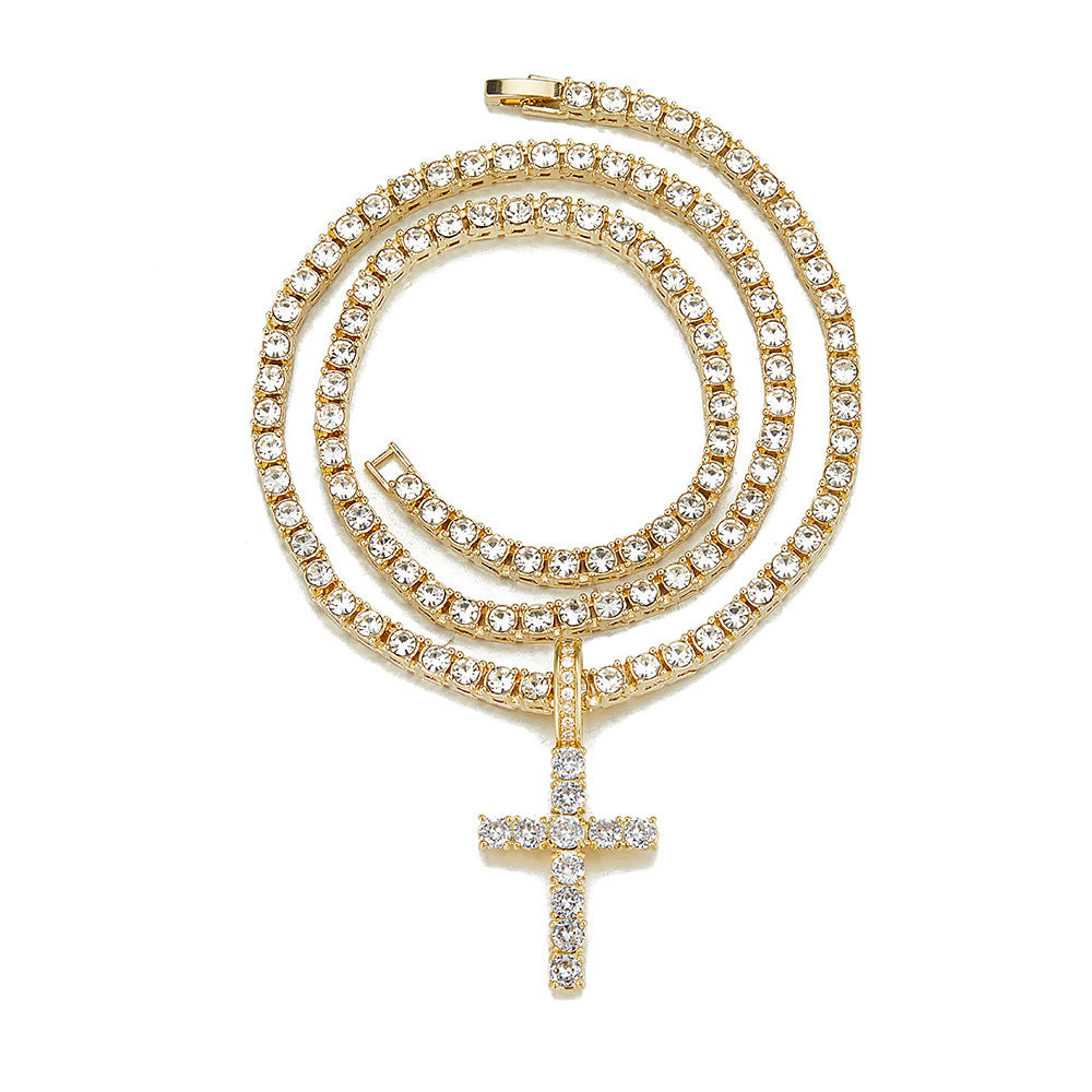 Versatile And High-end Zirconia Cross Necklace