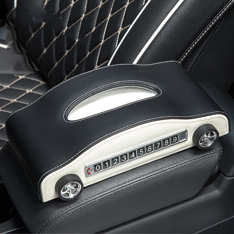 Car Tissue Box Car Interior Supplies Multifunctional Creative Temporary Stop Sign