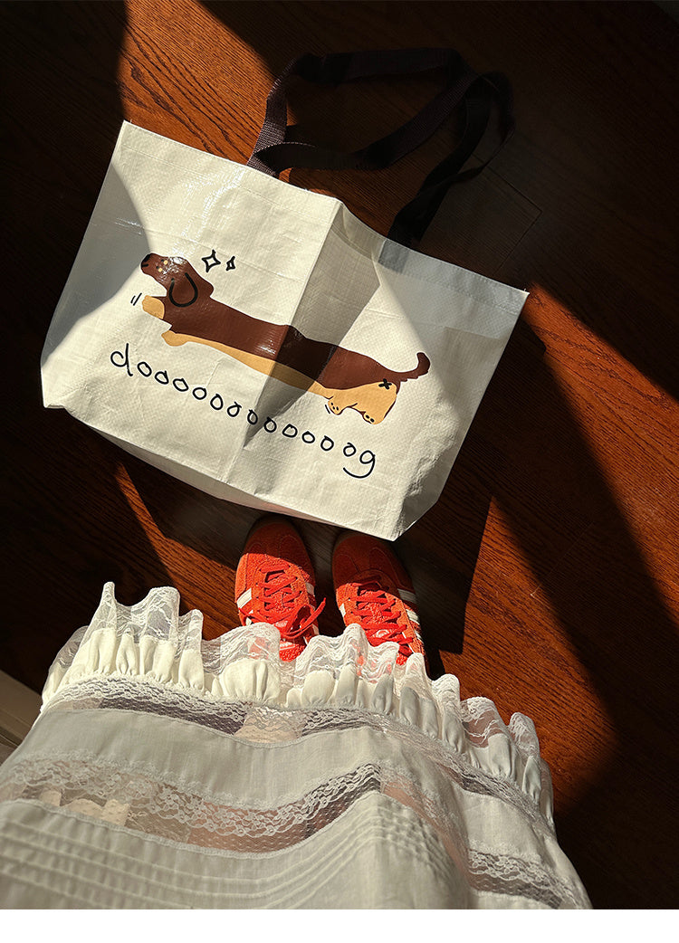 Sausage Dog Woven Bag Waterproof And Environmentally Friendly Shopping Bag
