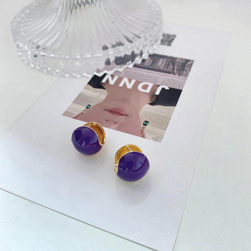 Pendientes de estilo escarchado con Clip para la oreja para mujer, aretes ligeros de lujo, de alta calidad, no se decoloran fácilmente, Jequirity, goteo de aceite Ins