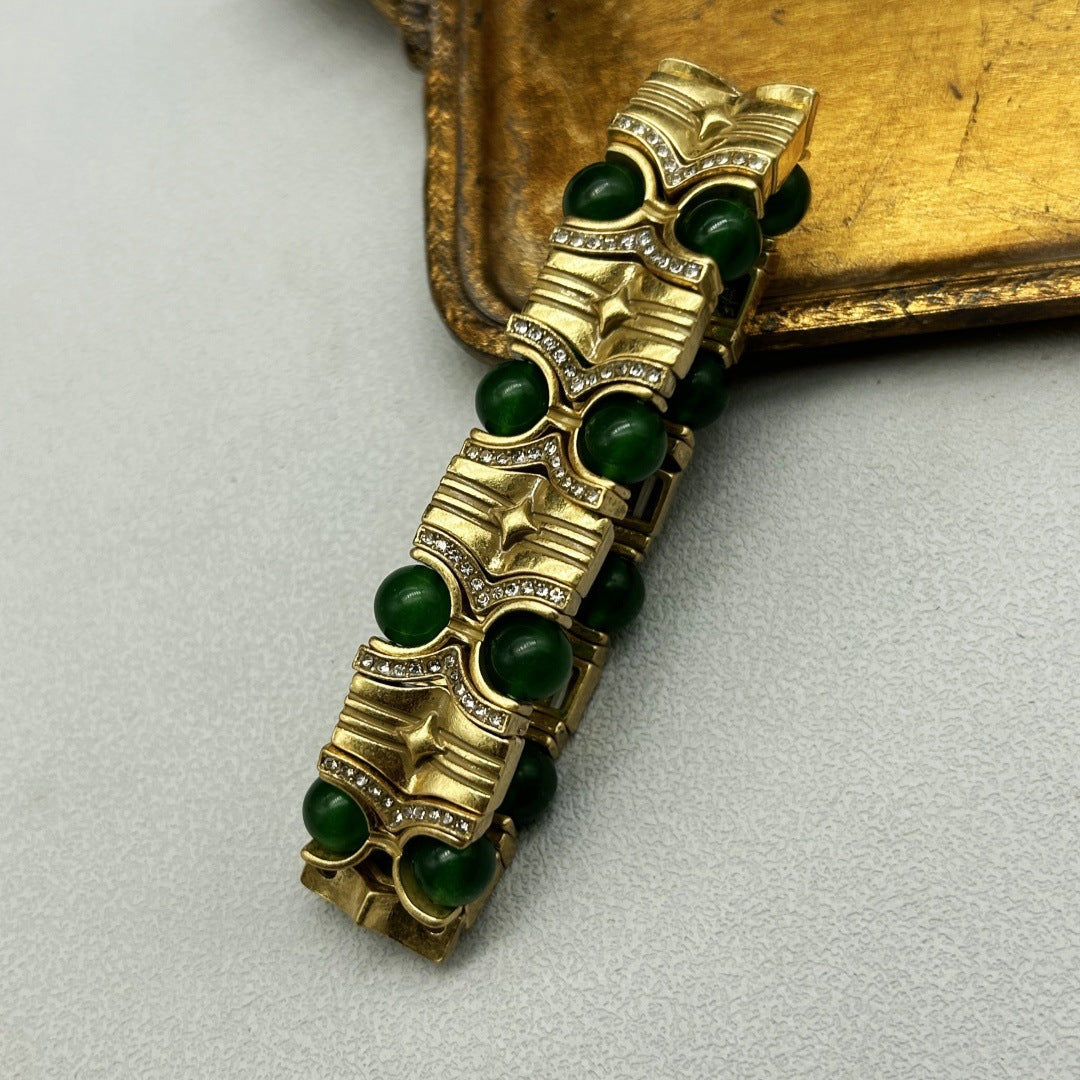 Bracelet en pierre d'agate de perles Vintage occidental, bijoux anciens simples et assortis à la mode