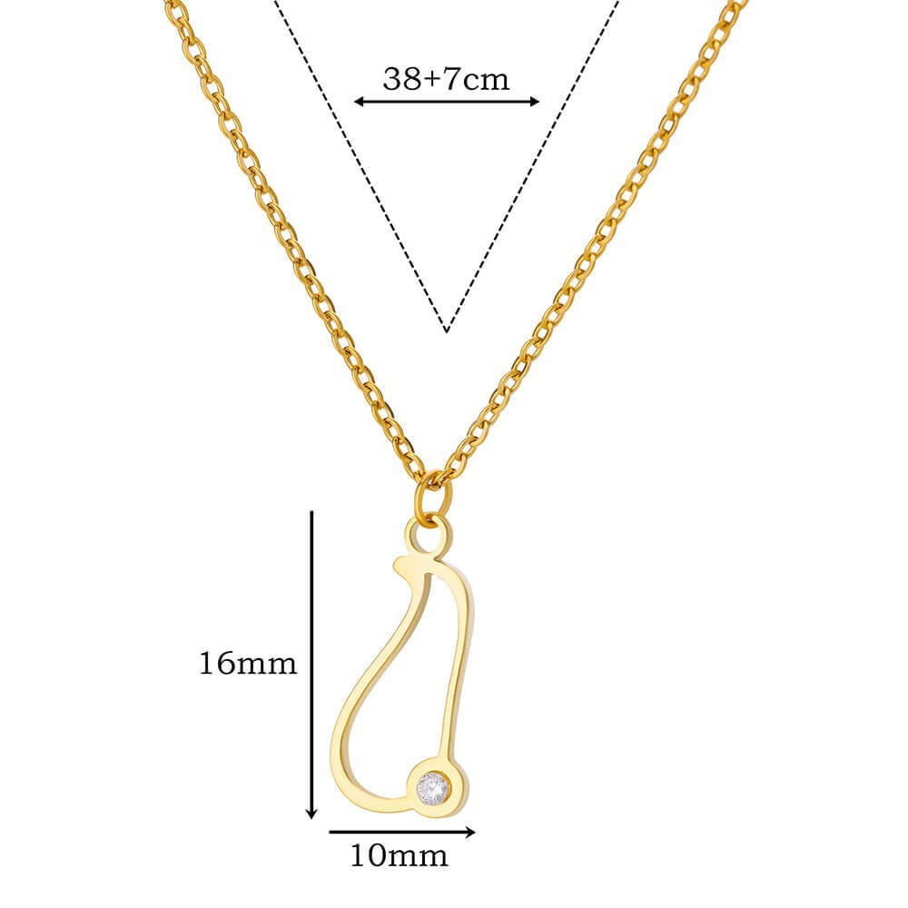 Collier avec pendentif en forme de lettre creuse Simple pour filles, ornement en acier inoxydable