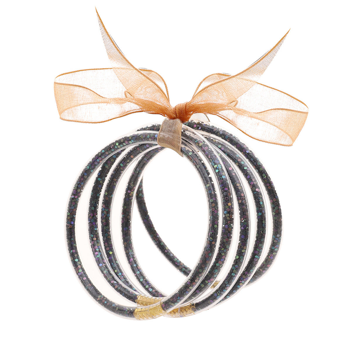 Tube en plastique particules de poudre d'or paillettes cinq bracelets