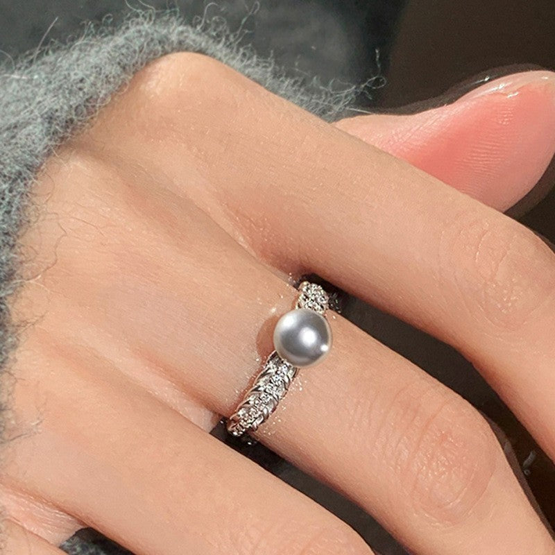 Anillo de piedra Natural ámbar estilo Vintage Maillard para mujer temperamento salvaje