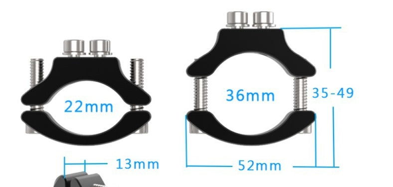 Abrazadera de tubo de foco Led para motocicleta, soporte de parachoques, marco de fijación de aleación de aluminio para vehículo eléctrico