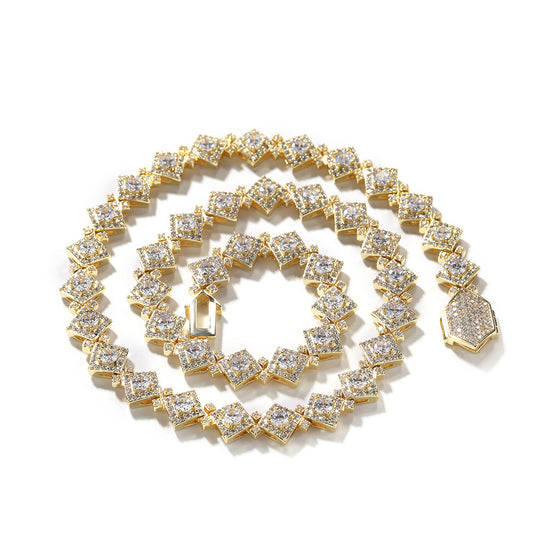 Collier hip hop rétro en diamant pour hommes