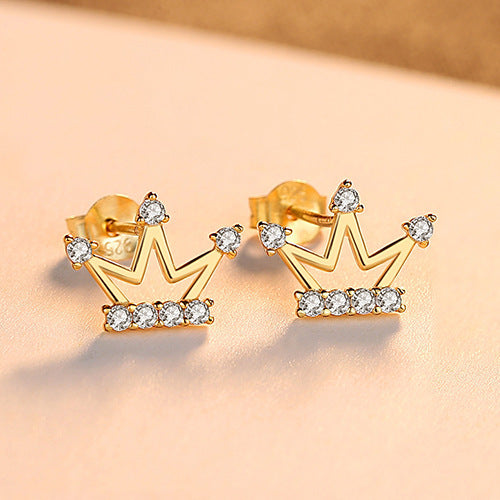 Boucle d'oreille couronne en argent S925