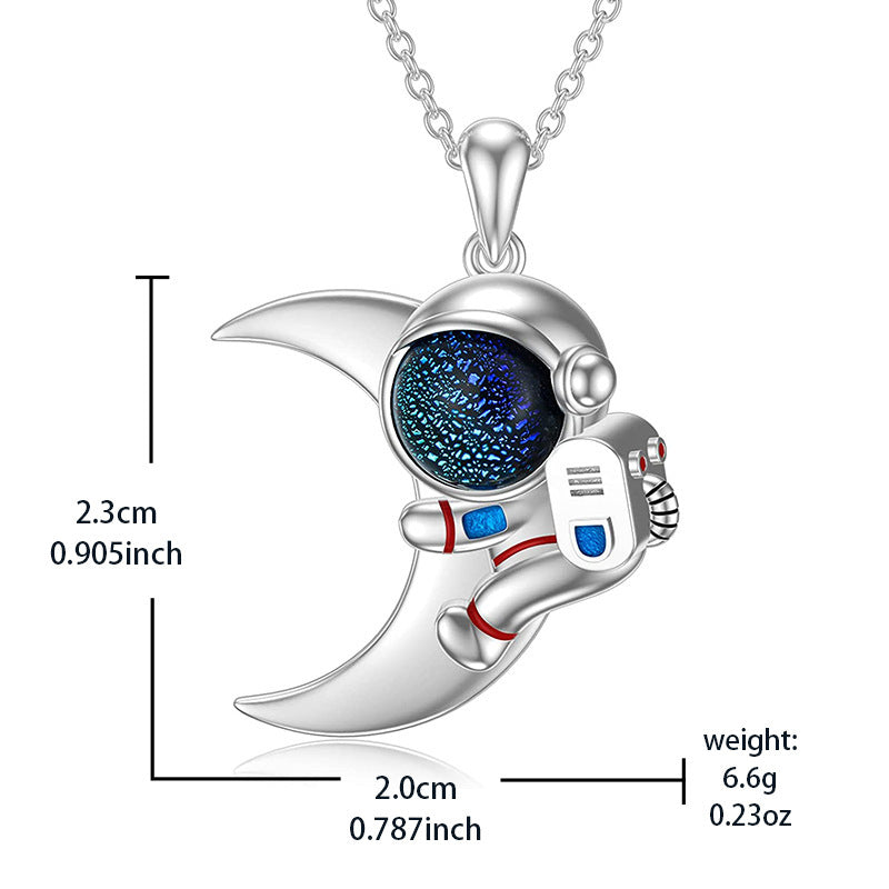 Astronaut Moon Sweater Chain High-grade Necklace