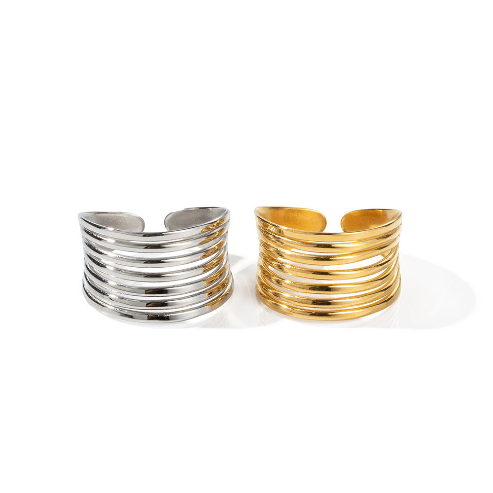 Bague en acier inoxydable à la mode de style simple Ins