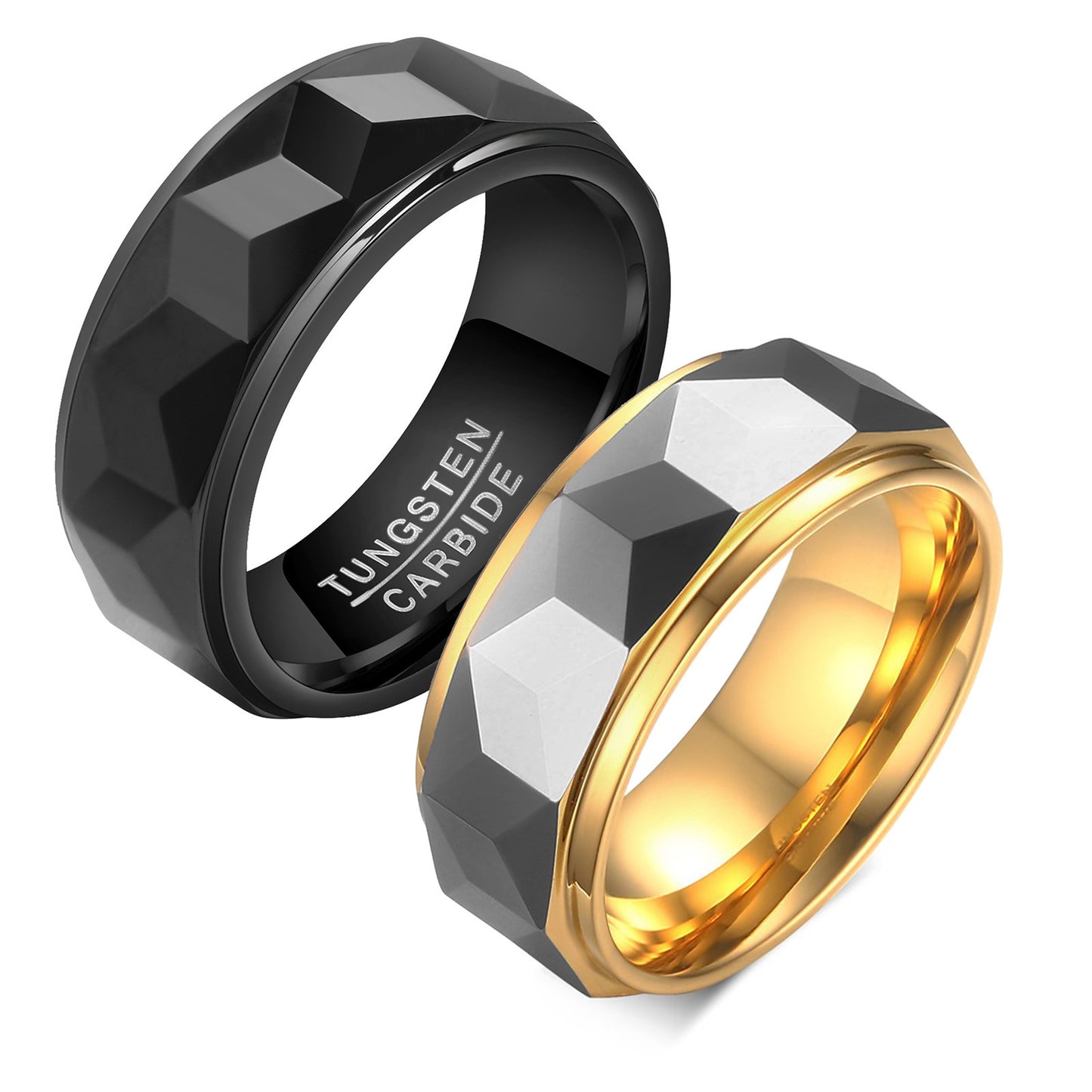 Conception de bijoux de bague en or en acier tungstène