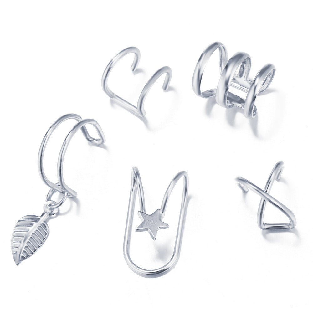 Ensemble créatif simple de cinq clips d'oreille non percés