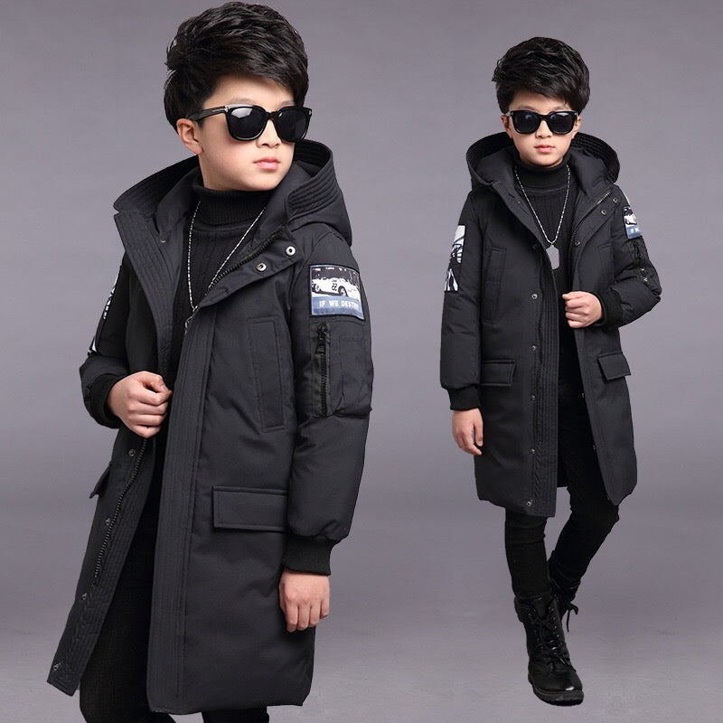 Vêtements rembourrés de coton pour garçons Nouveaux vêtements d'hiver Vêtements rembourrés de coton mi-longs pour enfants moyens et grands Veste ouatée en coton pour enfants Manteau coréen d'épaisseur d'hiver