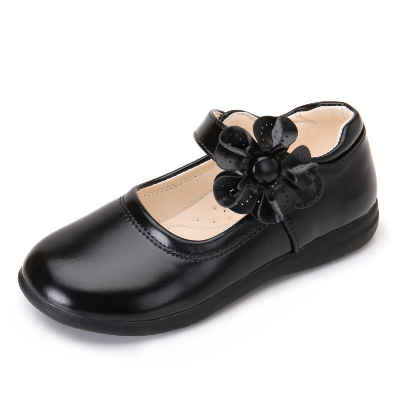Chaussures de princesse à semelles souples pour grands enfants, noires, spectacle pour étudiants