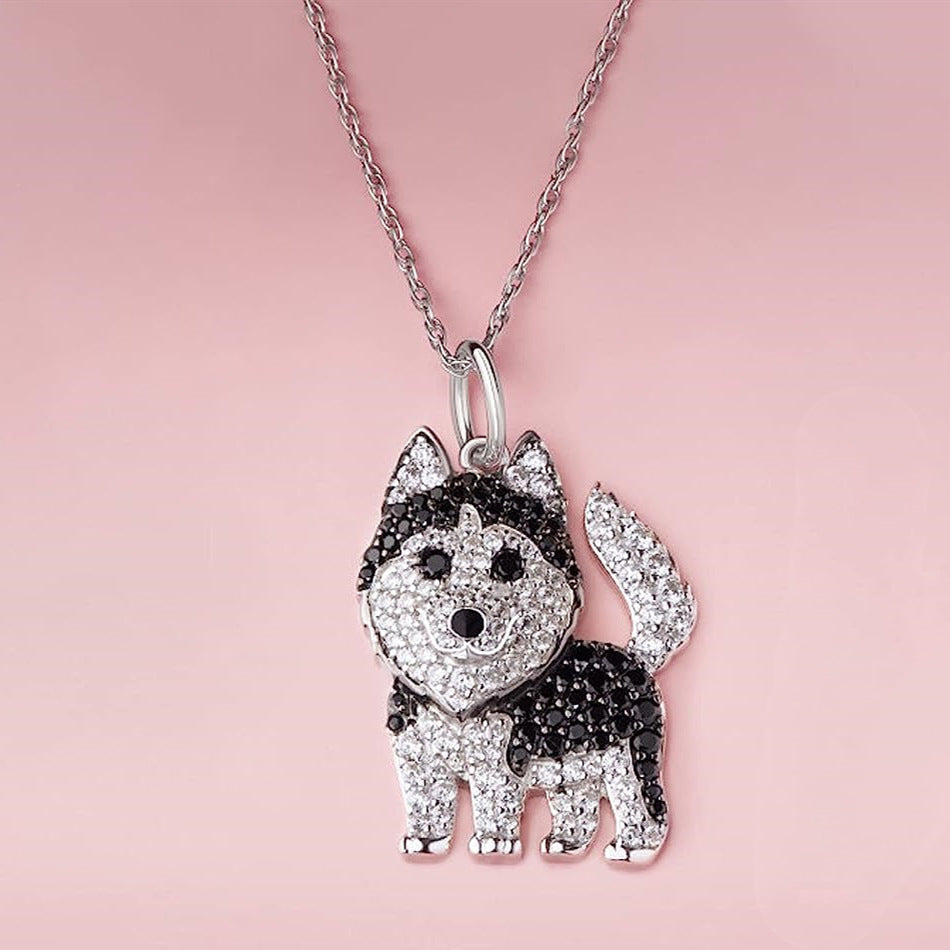 Collier pendentif en forme de Husky mignon