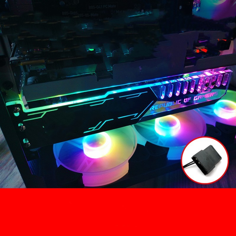 Barra de luz LED montada transversal, caja emisora, decoración, soporte para tarjeta gráfica RGB