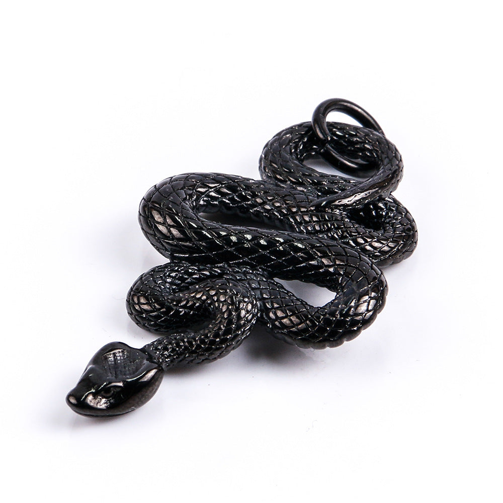 Adorno Collar de acero de titanio con colgante creativo en forma de serpiente animal de acero inoxidable