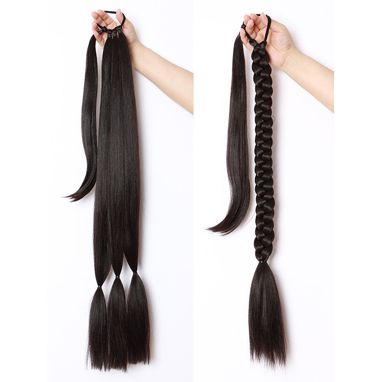 Perruque d'extension de cheveux enroulés, queue de cheval pour femme