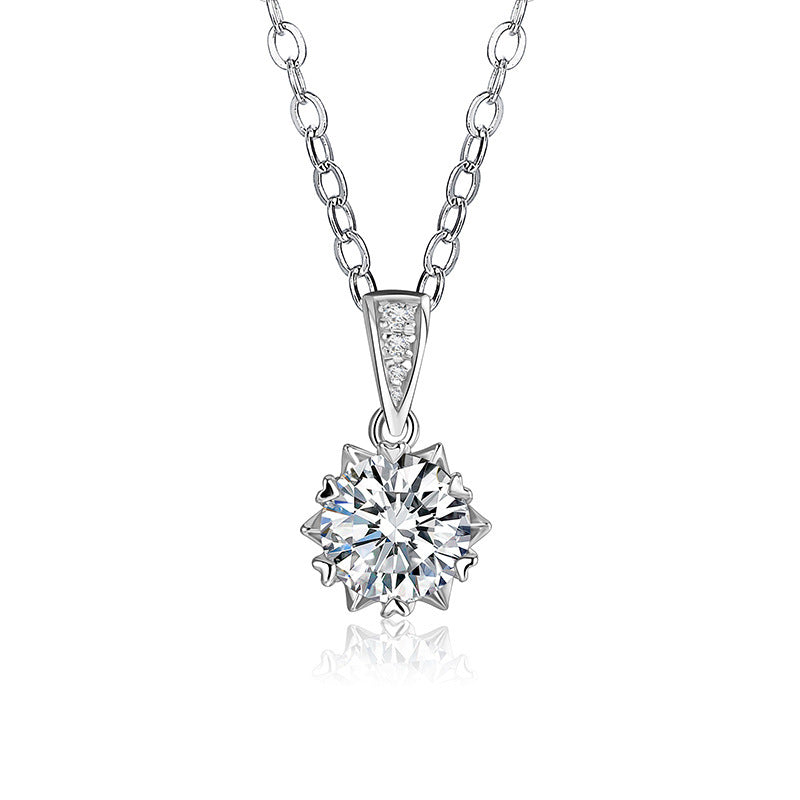 Collier flocon de neige Moissanite en argent Sterling 2 carats, Design d'intérêt spécial, à la mode, polyvalent