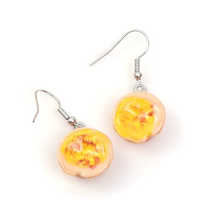 Personalized All-match Cake Egg Tart Small Van Earrings Simulation Ornament